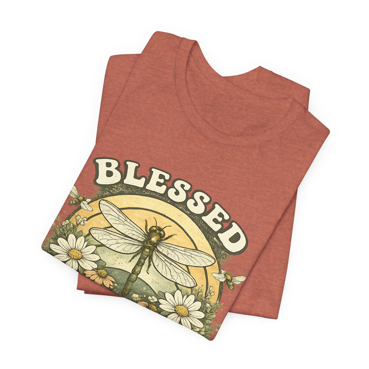Blessed Dragonfly T-Shirt Blumen & Natur T-Shirt Boho & Glaube T-Shirt Vintage-Botanik Graphic
