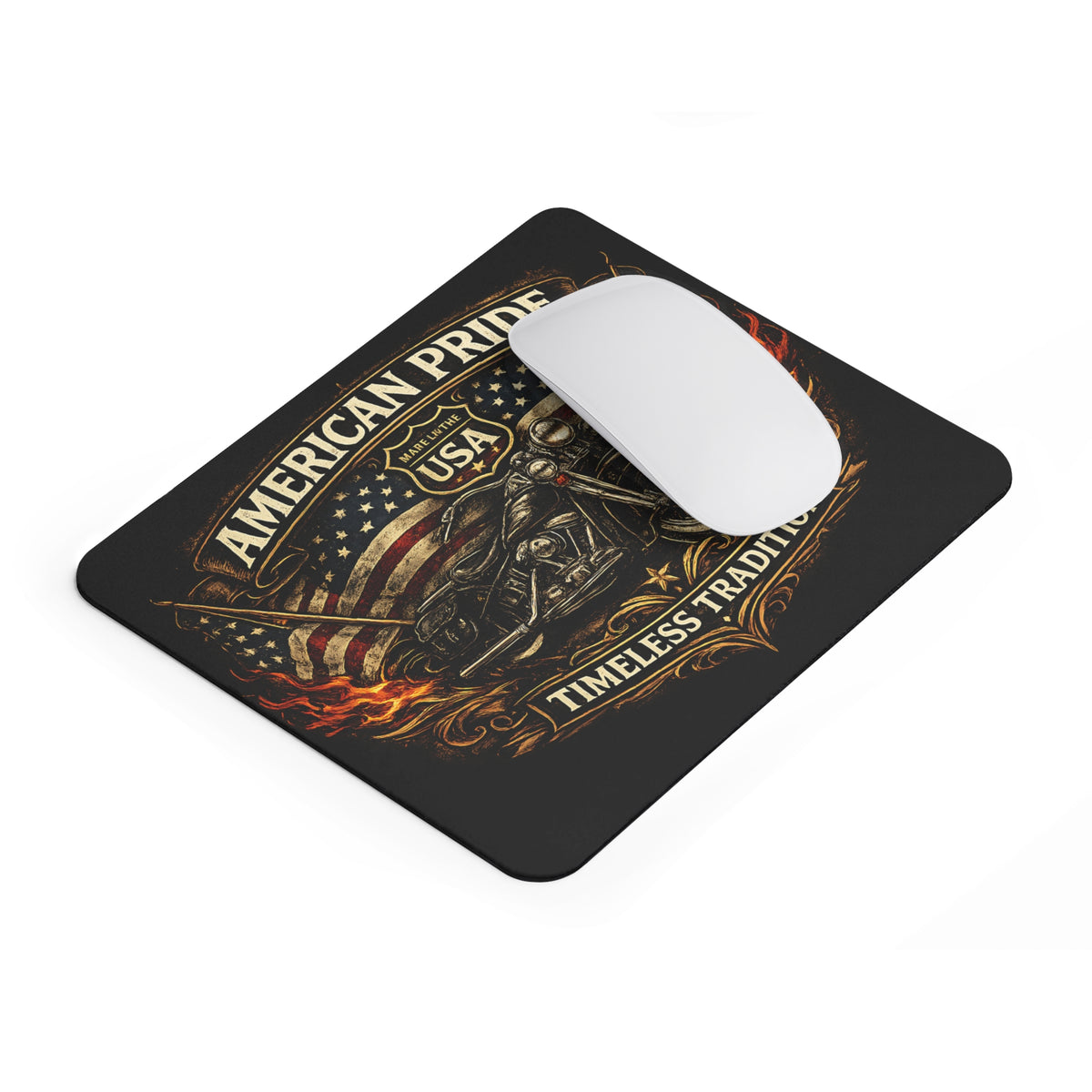 American Pride Mousepad – USA Motorrad Biker Design – Mousepad von Kalabula, 23,2 × 19,4 cm