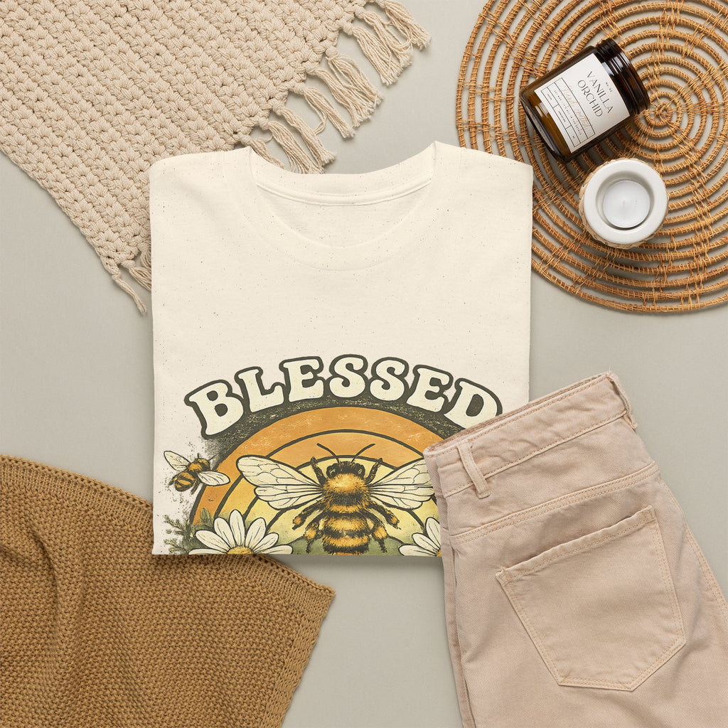 Blessed Bee T-Shirt – Christlicher Glaube & Blumen-Biene Grafik-T-Shirt