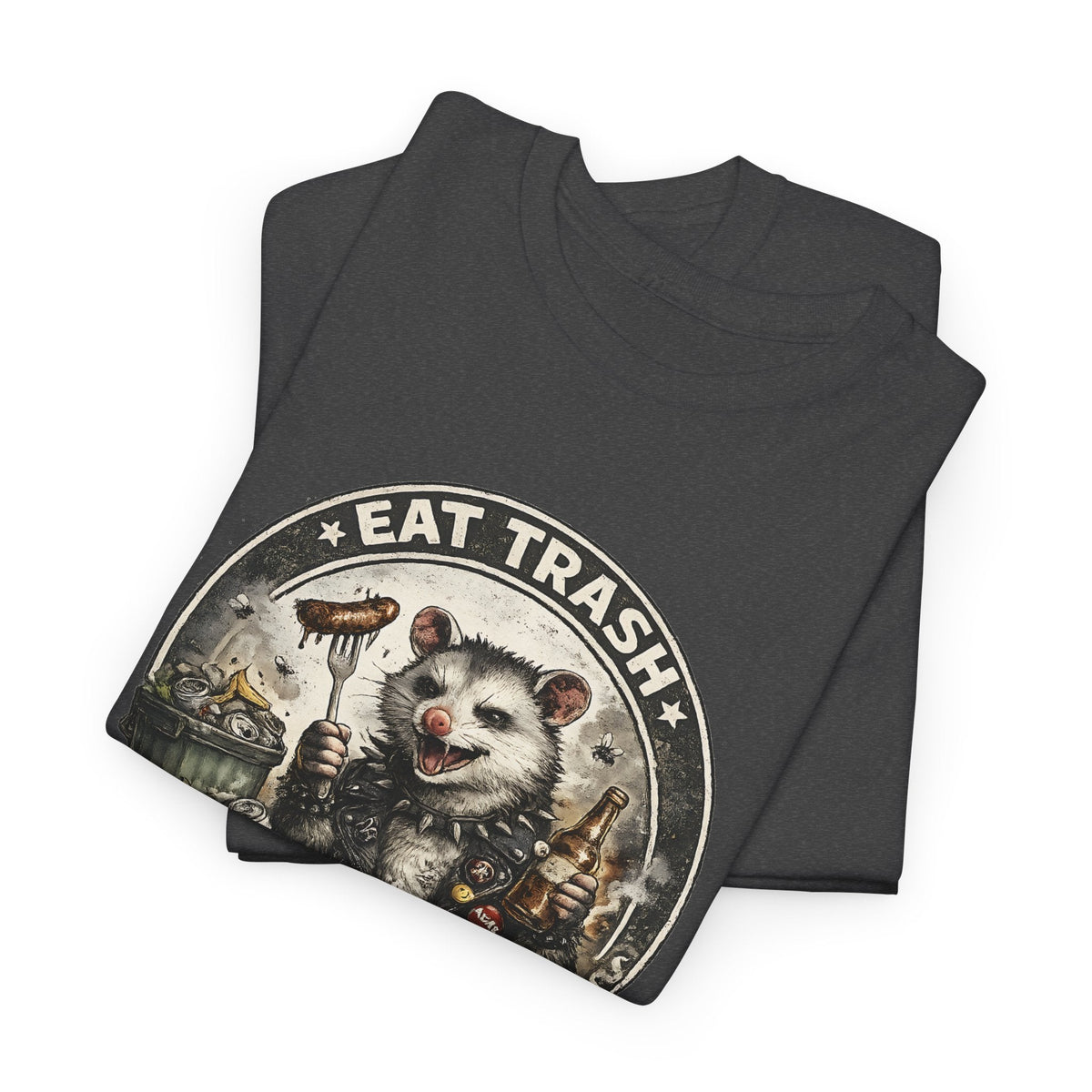 “Eat Trash, Party Hard” Opossum T-Shirt – Lustiges Grafik-Design T-Shirt