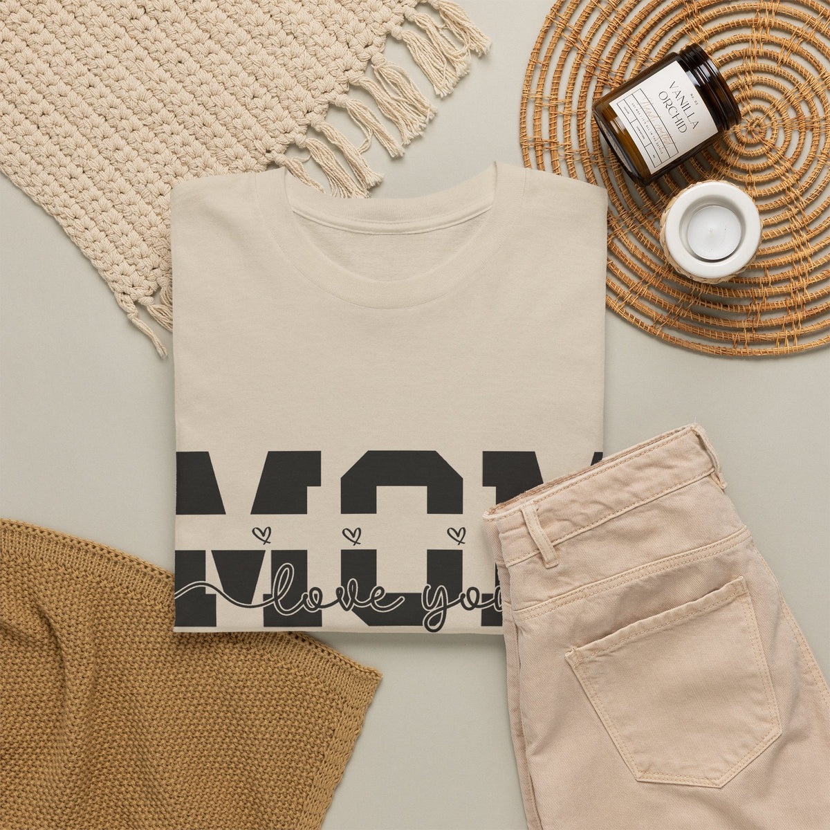 “Mom, I Love You” T-Shirt – Minimalistisches Muttertagsgeschenk T-Shirt