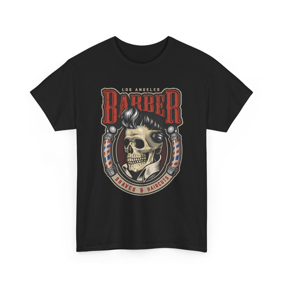 Barber Skull T-Shirt – Vintage Barbershop Grafik-T-Shirt