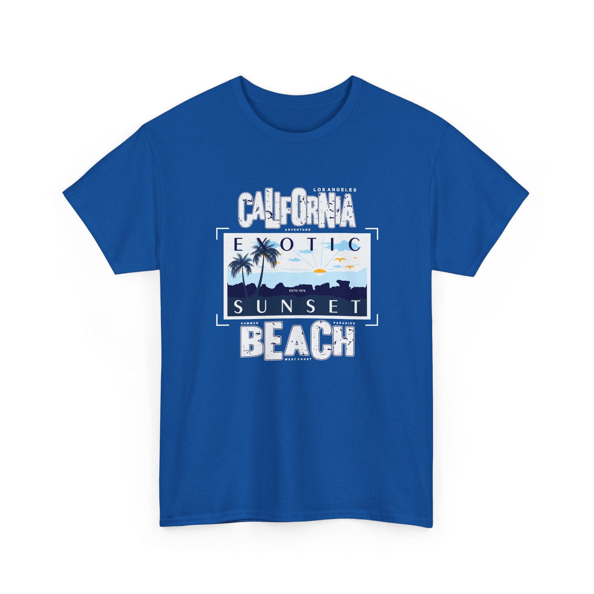 Kalifornien Strand T-Shirt – Sonnenuntergang & Küste Grafik-T-Shirt