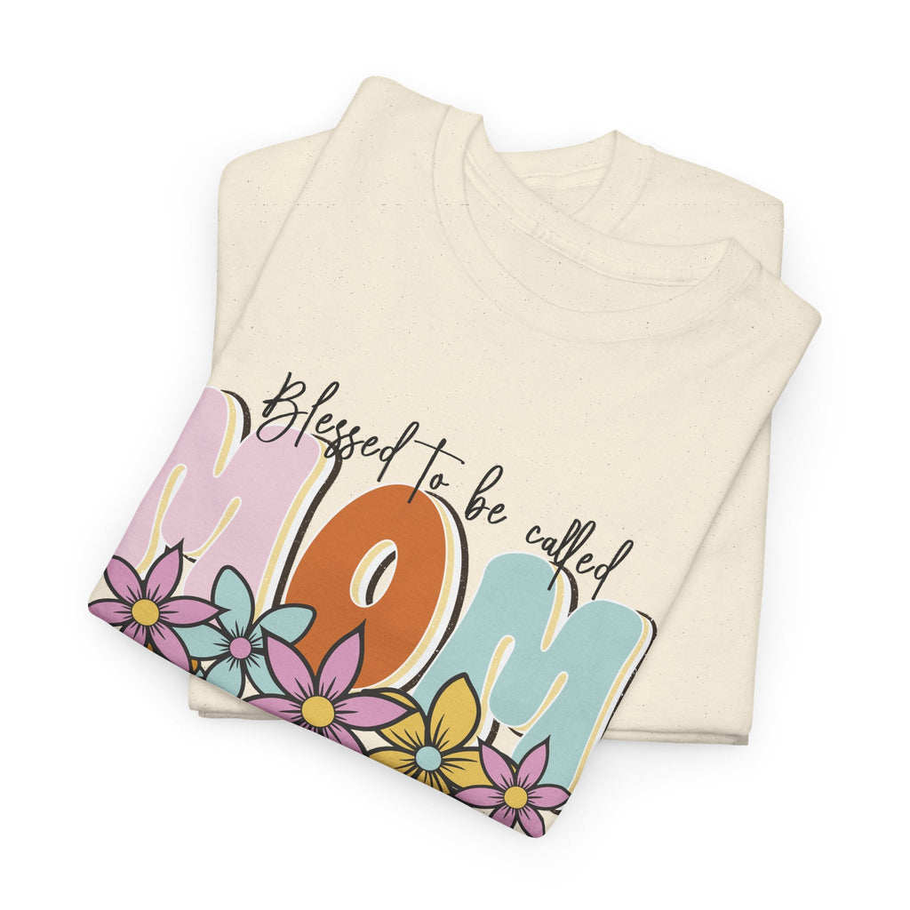 “Blessed to Be Called Mom” T-Shirt – Blumen & Mama Grafik-T-Shirt