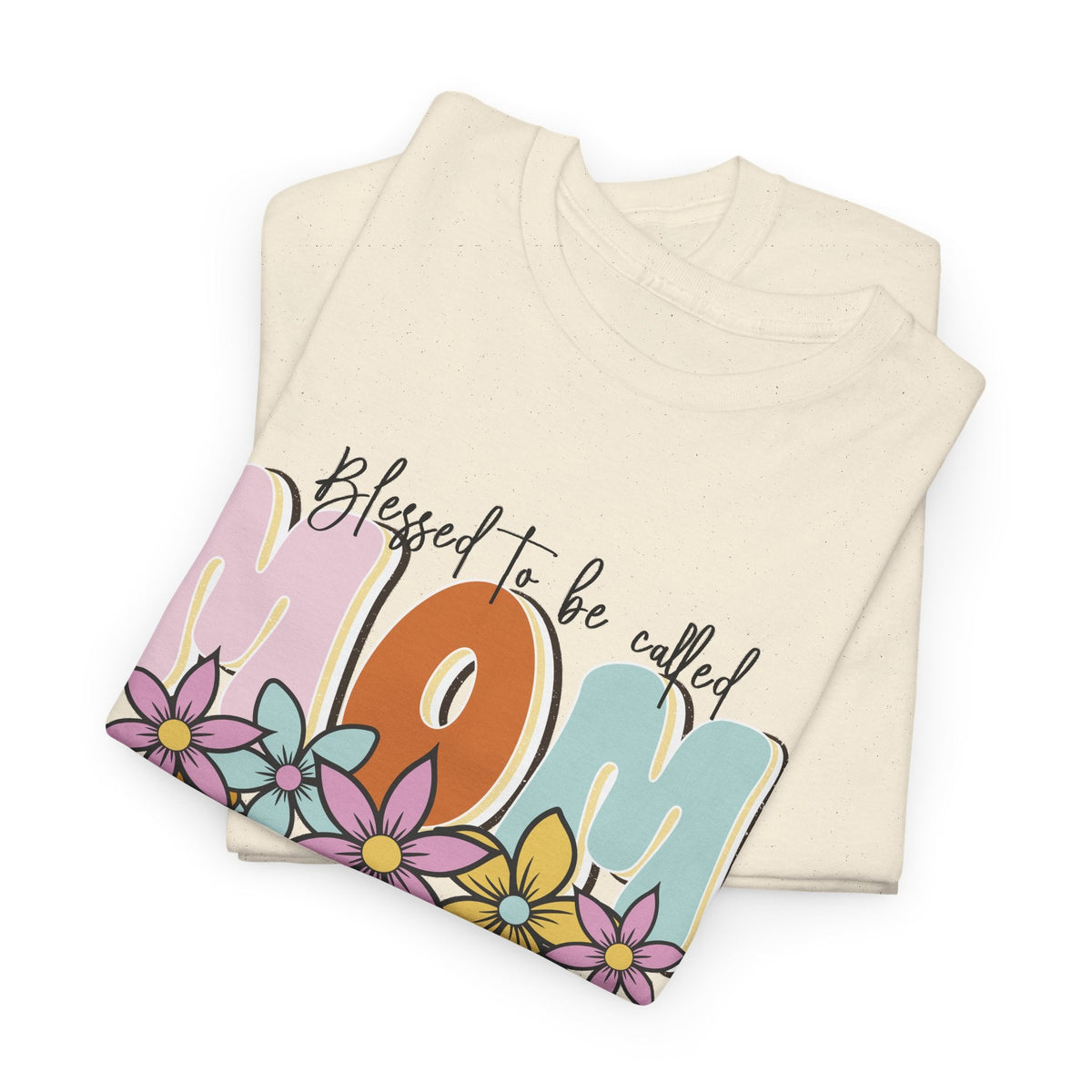 “Blessed to Be Called Mom” T-Shirt – Blumen & Mama Grafik-T-Shirt