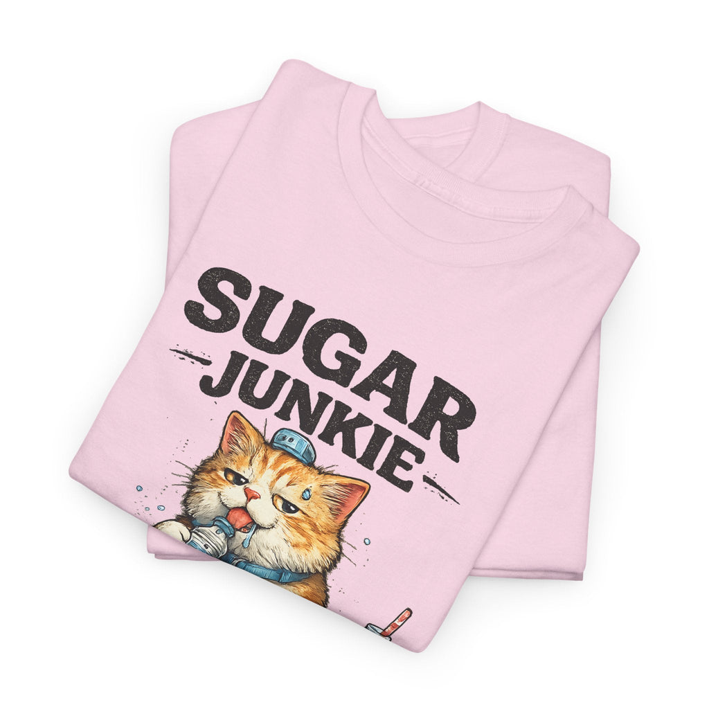 “Sugar Junkie – Diabetic Nightmare” T-Shirt – Lustige Katze Grafik-T-Shirt