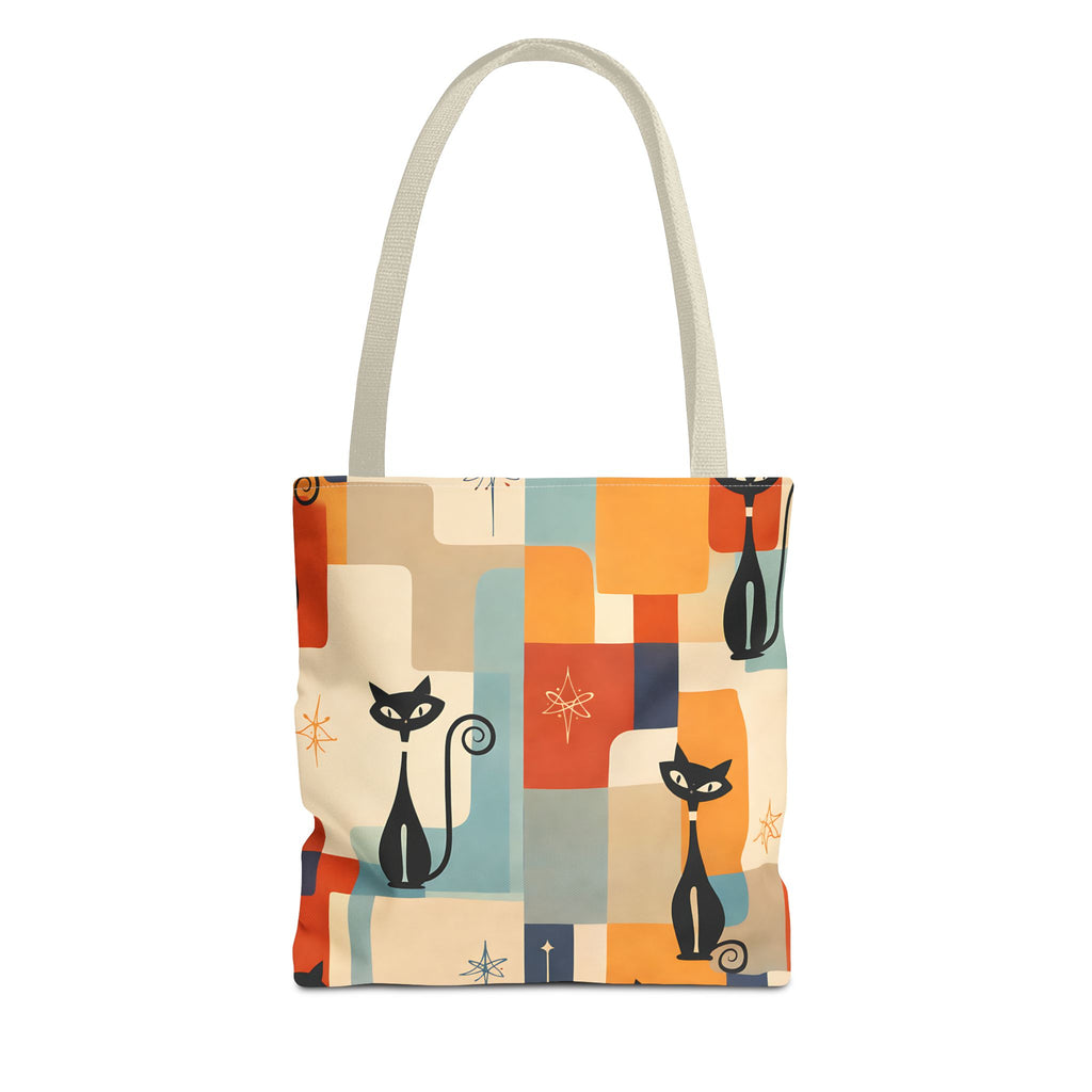 Retro Katzen Stofftasche – Bunte Vintage Katzen Einkaufstasche
