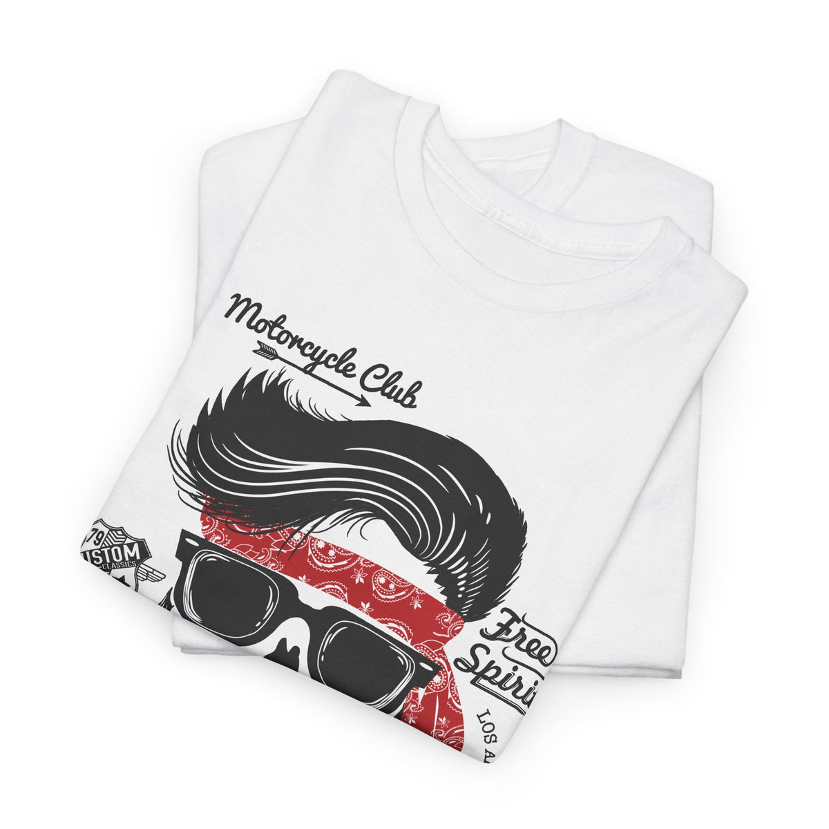 Biker Skull T-Shirt – „Live Fast Ride Free“ Motorrad Grafik-T-Shirt