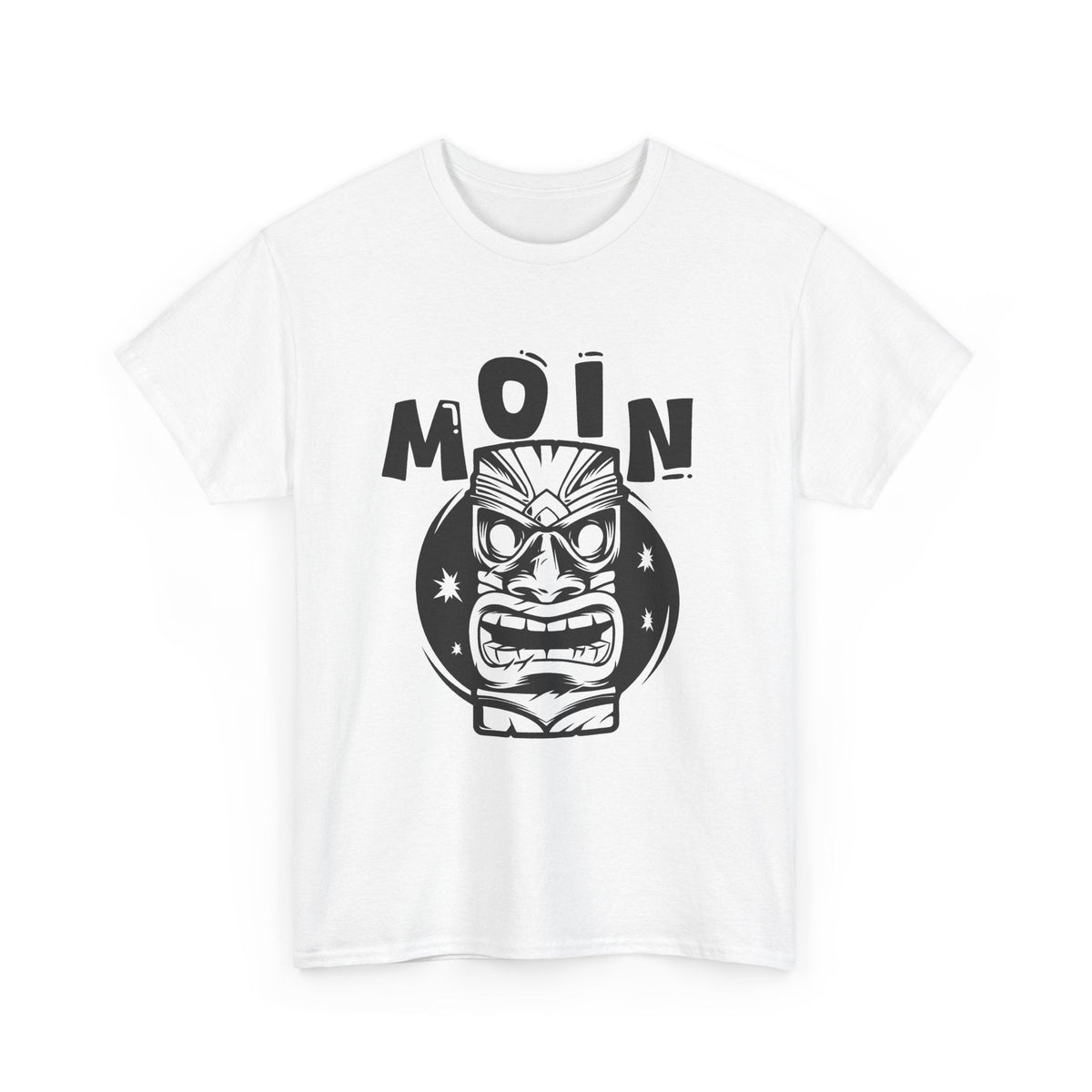 “MOIN” Tiki Mask T-Shirt – Tropisches Streetwear Grafik-T-Shirt