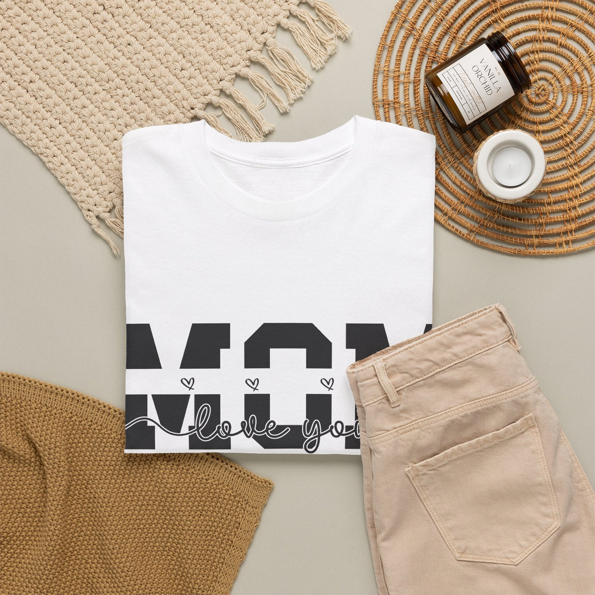 “Mom, I Love You” T-Shirt – Minimalistisches Muttertagsgeschenk T-Shirt