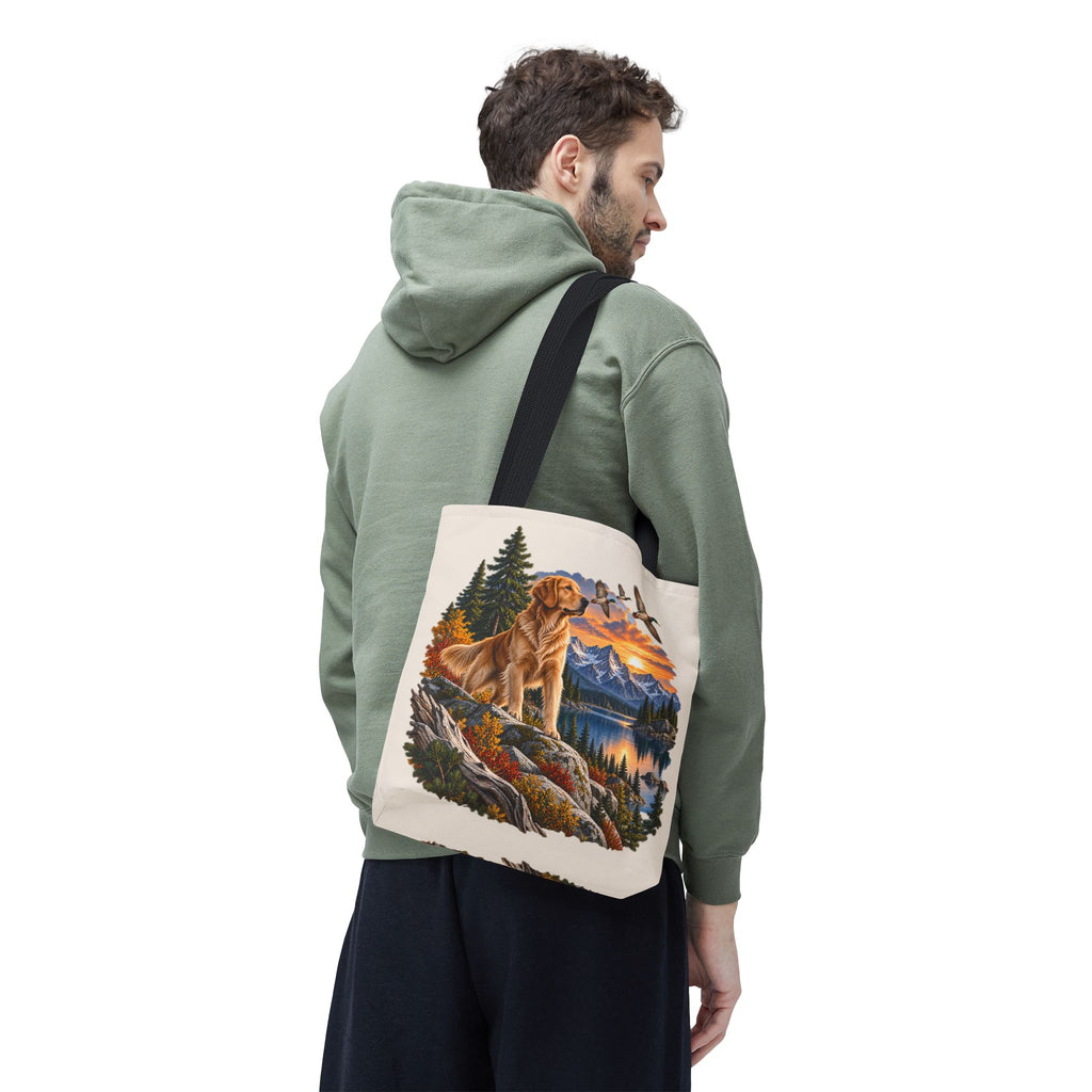 Golden Retriever Stofftasche – Hund & Berge Naturmotiv