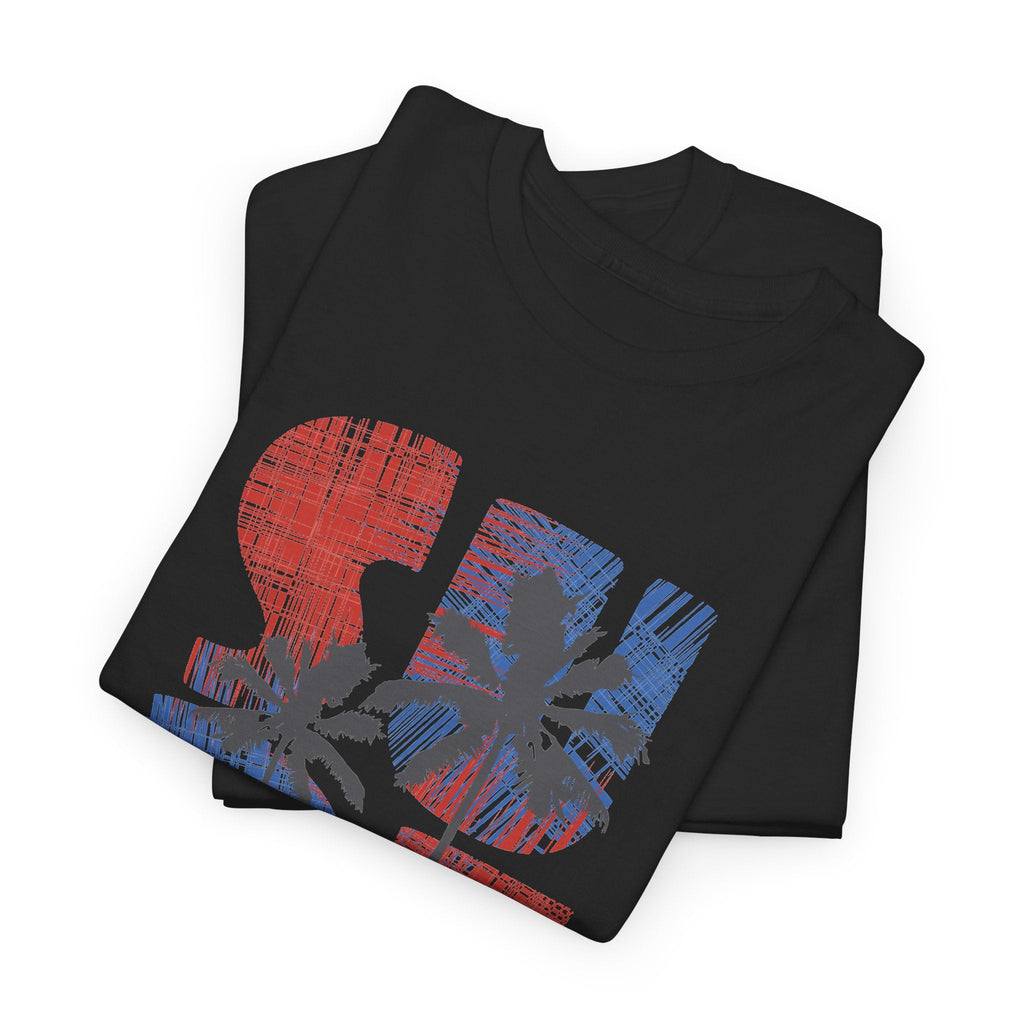 California Surf T-Shirt – Retro Surfbrett & Palmen Grafik-T-Shirt