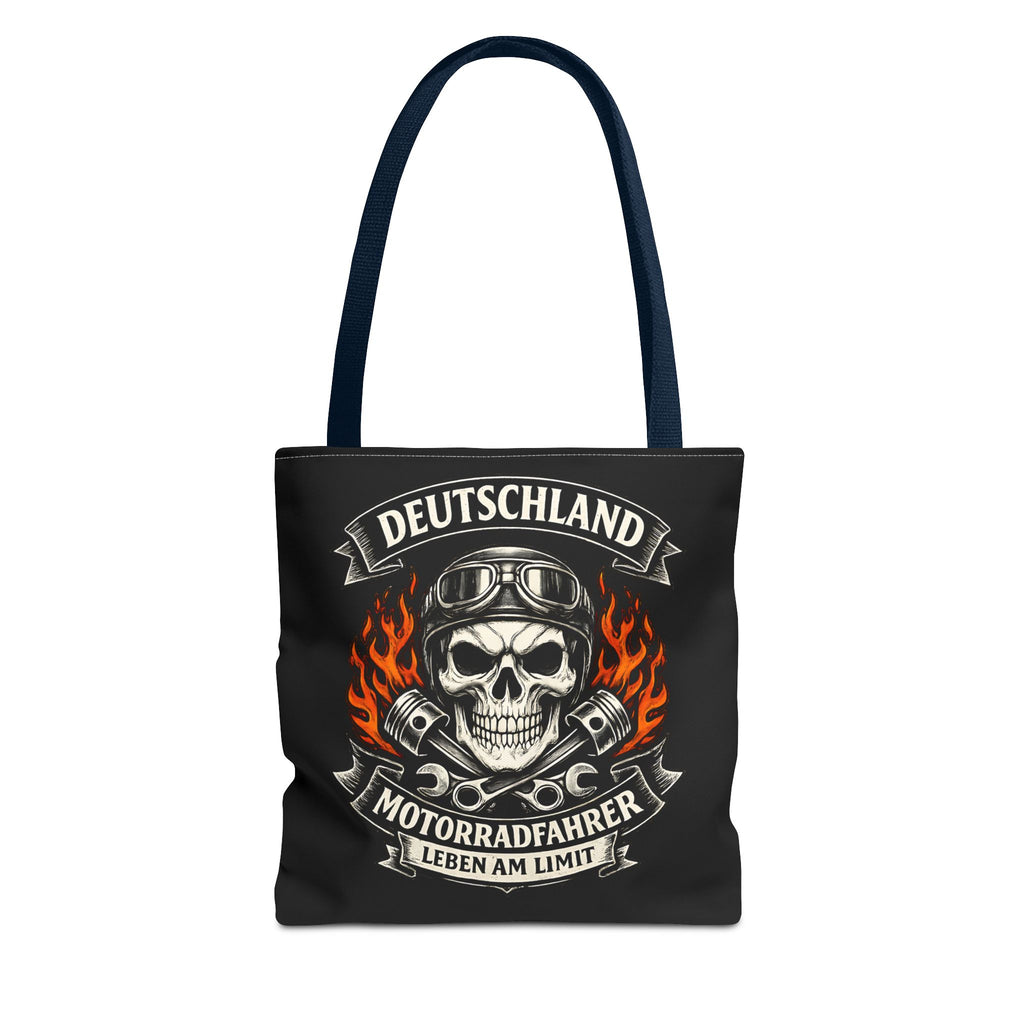 Motorradfahrer Stofftasche – Deutschland Biker Totenkopf Motiv