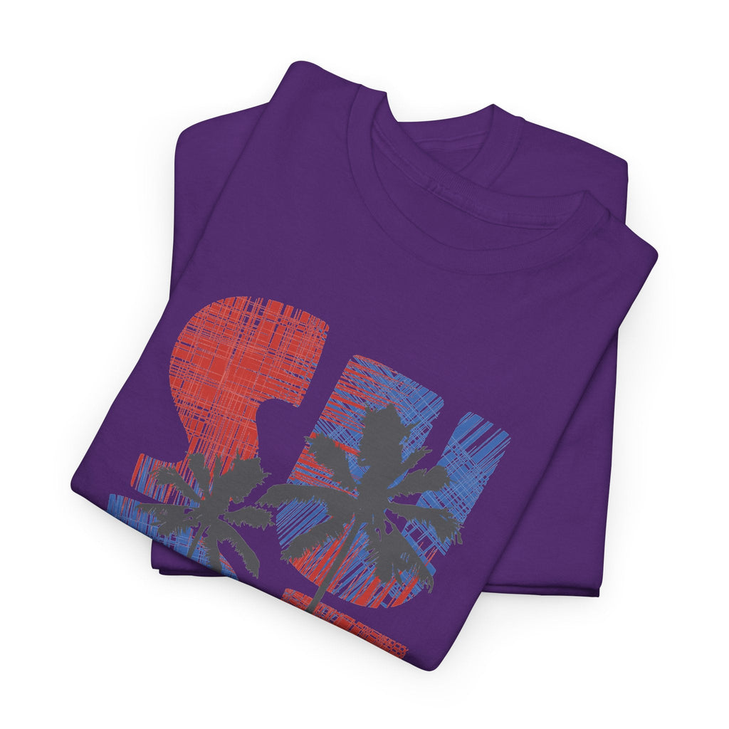 California Surf T-Shirt – Retro Surfbrett & Palmen Grafik-T-Shirt