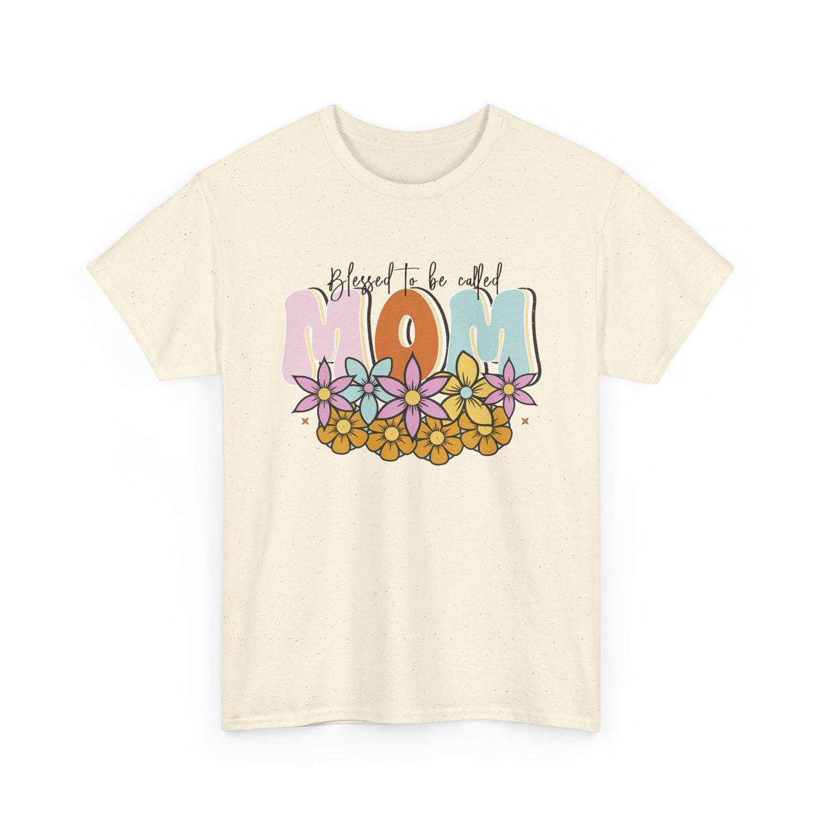“Blessed to Be Called Mom” T-Shirt – Blumen & Mama Grafik-T-Shirt