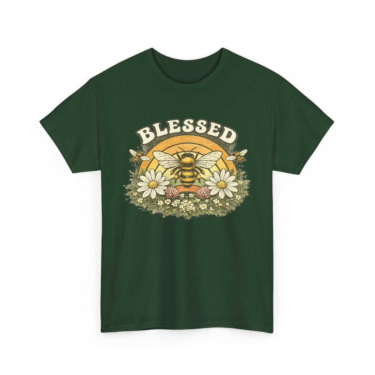 Blessed Bee T-Shirt – Christlicher Glaube & Blumen-Biene Grafik-T-Shirt