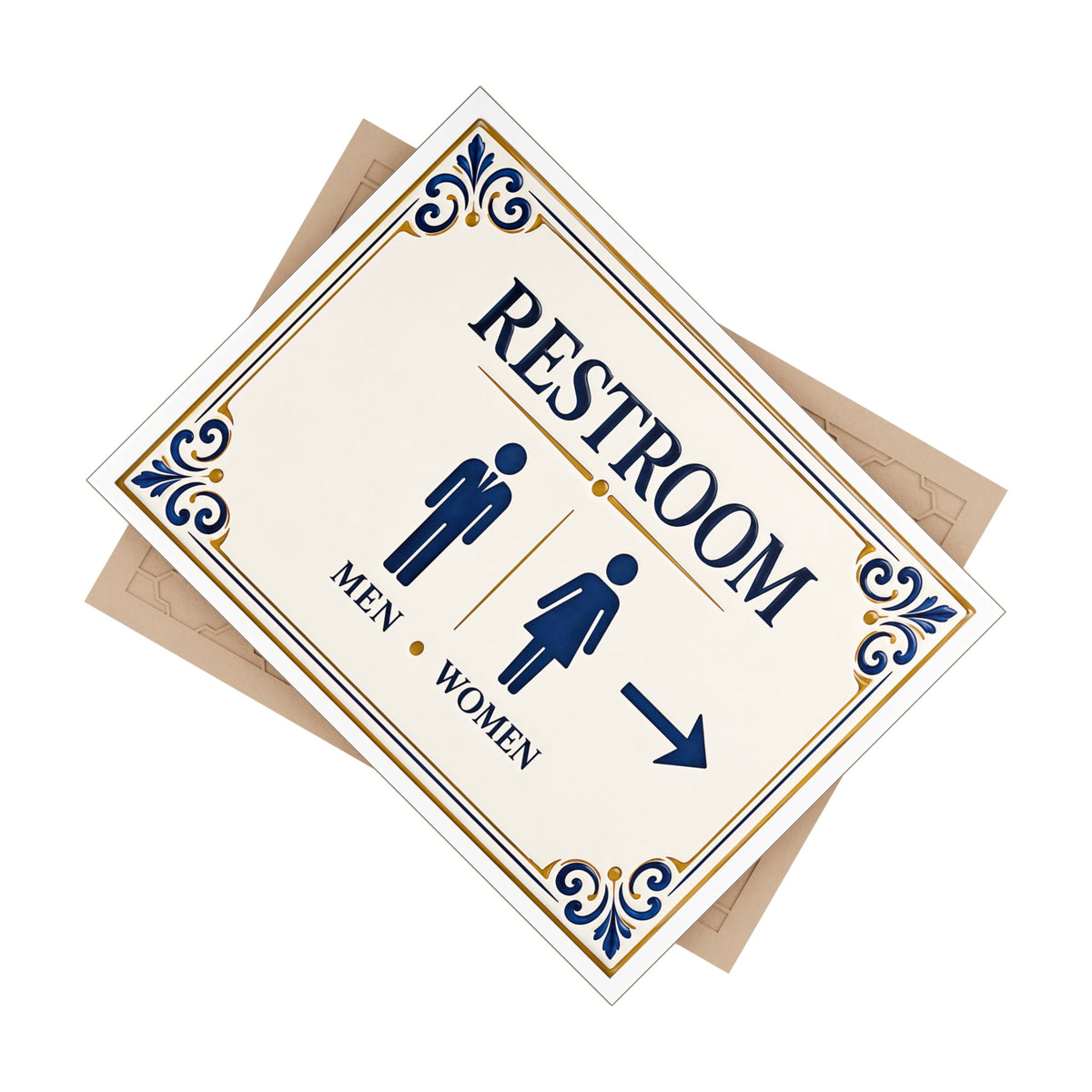 Keramik-Toilettenschild mit Pfeil – Damen & Herren – SE5
