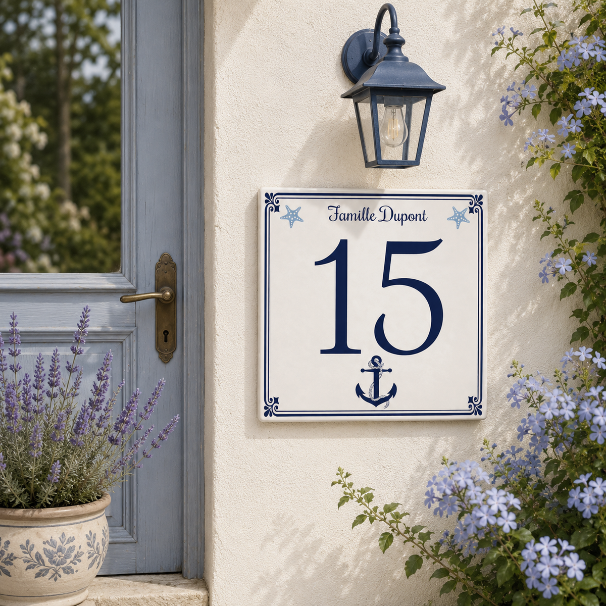 Personalisiertes Hausnummernschild – Maritimes Design P7