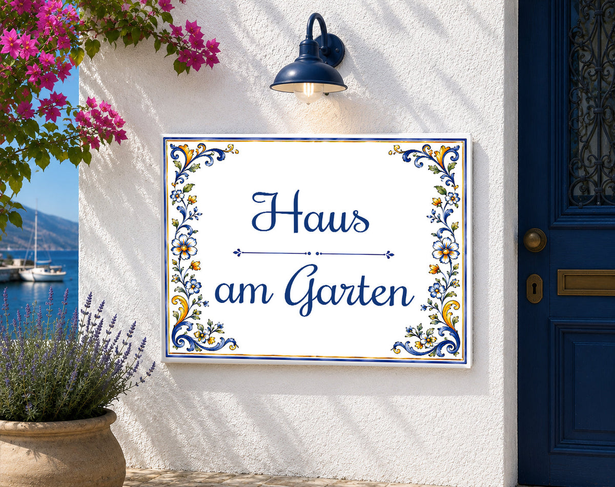 Personalisiertes Keramik-Hausschild 20×25 cm – Klassisch – Kalabula
