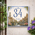 Personalisiertes Hausnummernschild Brugge – Landschaftsdesign P56