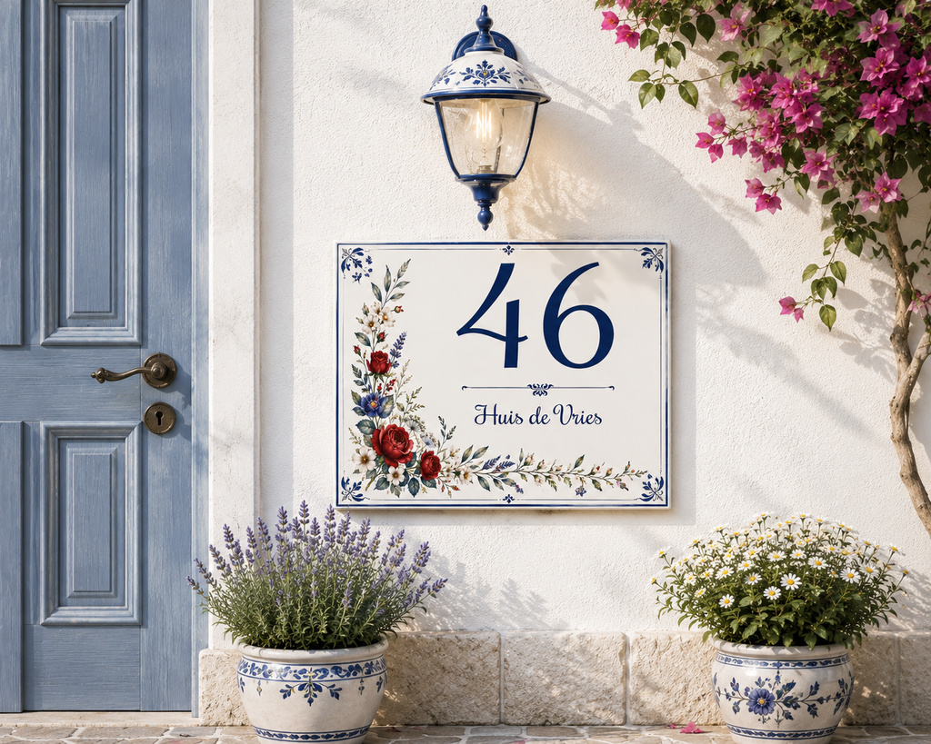 Personalisiertes Keramik-Hausschild 20×25 cm – Klassisch – Kalabula
