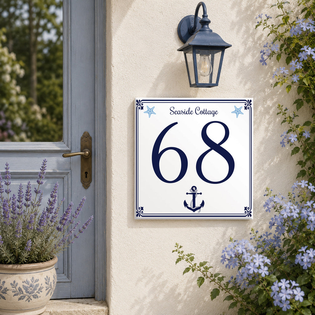 Personalisiertes Hausnummernschild – Maritimes Design P7