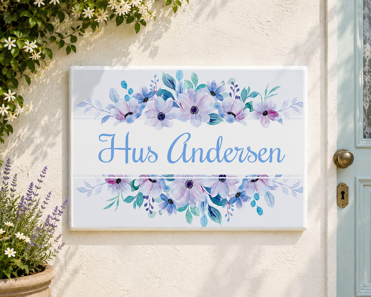 Personalisiertes Hausschild aus Keramik 20×25 cm – Klassisch – S13