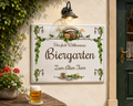 Personalisiertes Keramik-Hausschild 20×25 cm – Biergarten – Kalabula