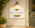 Personalisiertes Keramik-Hausschild 20×25 cm – Sonnenblumen – Kalabula