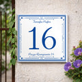 Personalisiertes Hausnummernschild Bologna – Keramik 15 × 15 cm X2