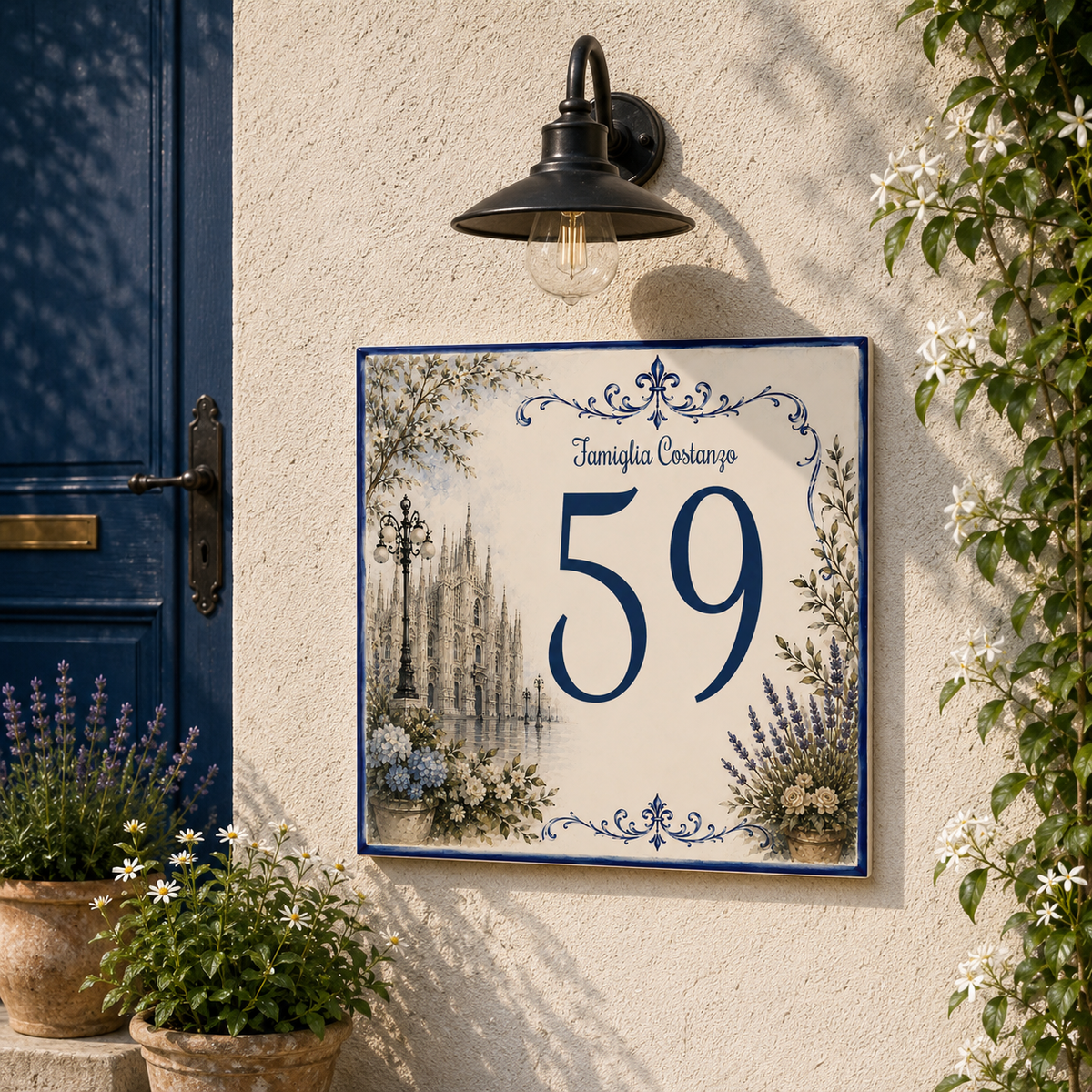 Personalisiertes Hausnummernschild Mailänder Dom – Keramik P41